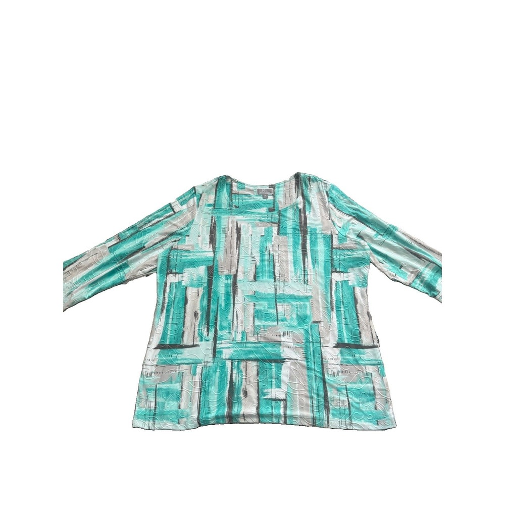 JM Collection Women's 0X Top Multicolor Texture Extra soft EUC